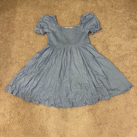 Holipick Square Neck Smocked Top A-line Dress with Puff Sleeves - Picture 11 of 11